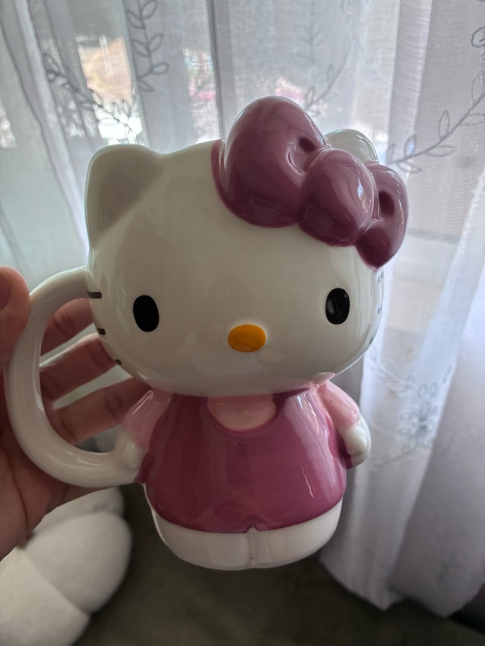 Hello Kitty Pink Ceramic Character Mug - Sanrio Style